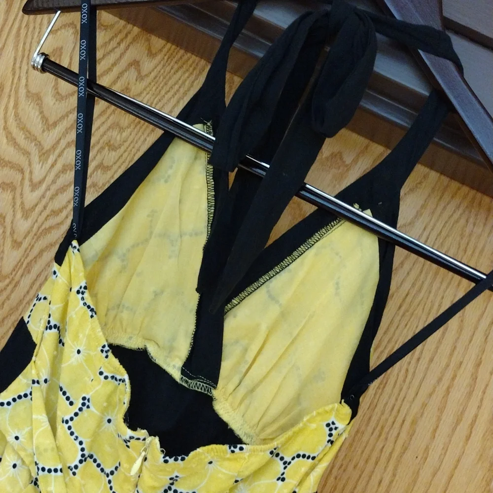 Beautiful Teen/Ladies Yellow/ Black Flower Sundress sz 5 / 6 By Xoxo - Picture 9 of 11
